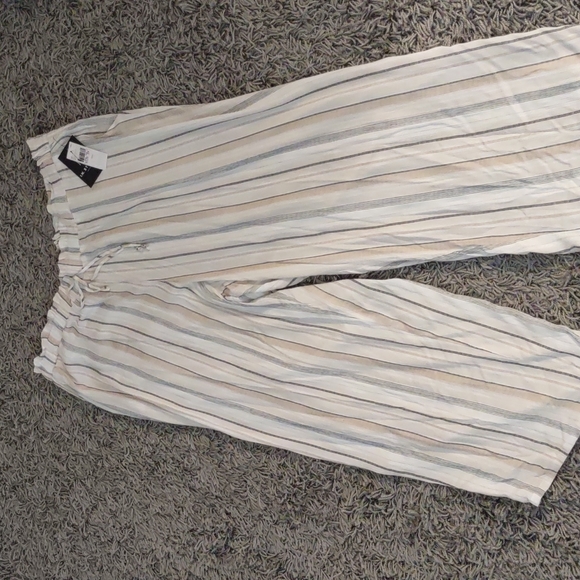Crepe Palazzo Elastic Waist wide leg Striped Pants Cruise I.N. Studio Womens 3X - Picture 4 of 11